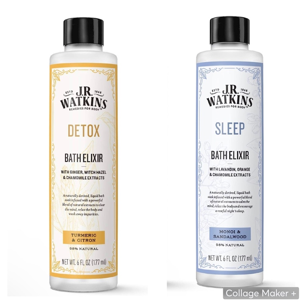 J.R. Watkins Detox Bath Elixir, Liquid Bath Soaks | SLEEP & DETOX | 6 oz. (ea)